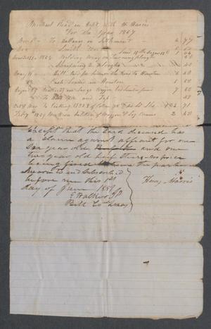 Primary view of object titled '[Affidavit and account of debt]'.