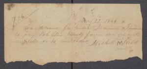 Primary view of object titled '[Promissory note for Michael Reed]'.