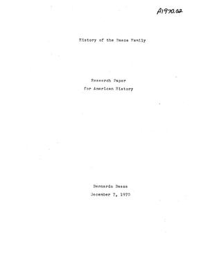 Primary view of object titled 'History of the Baeza Family'.