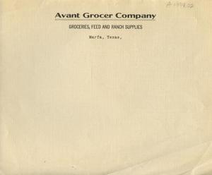 [Avant Grocer Company Letterhead]