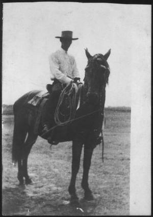 [Postcard image of a man on horseback]