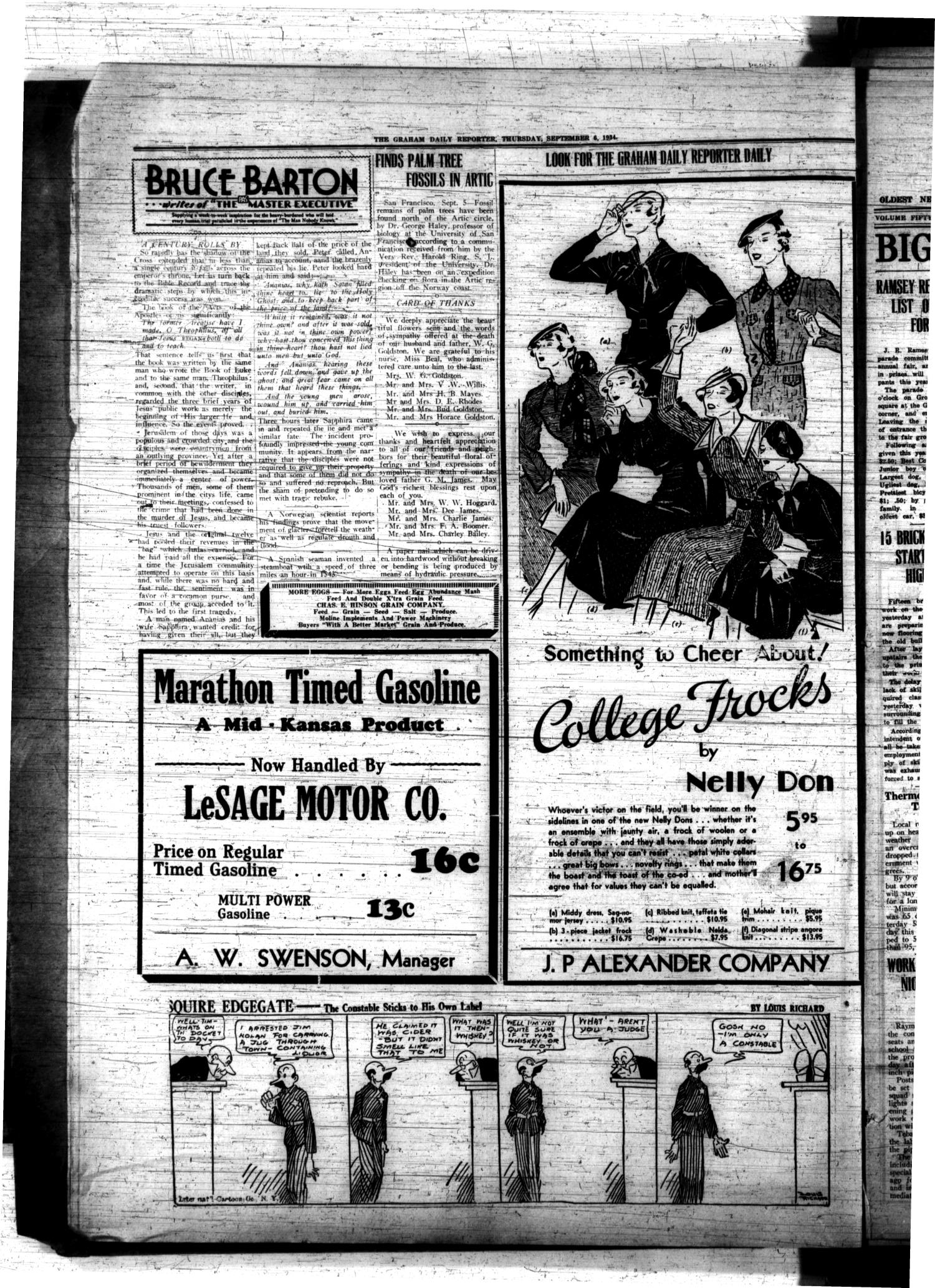The Graham Daily Reporter (Graham, Tex.), Vol. 1, No. 4, Ed. 1 Thursday, September 6, 1934
                                                
                                                    [Sequence #]: 4 of 4
                                                