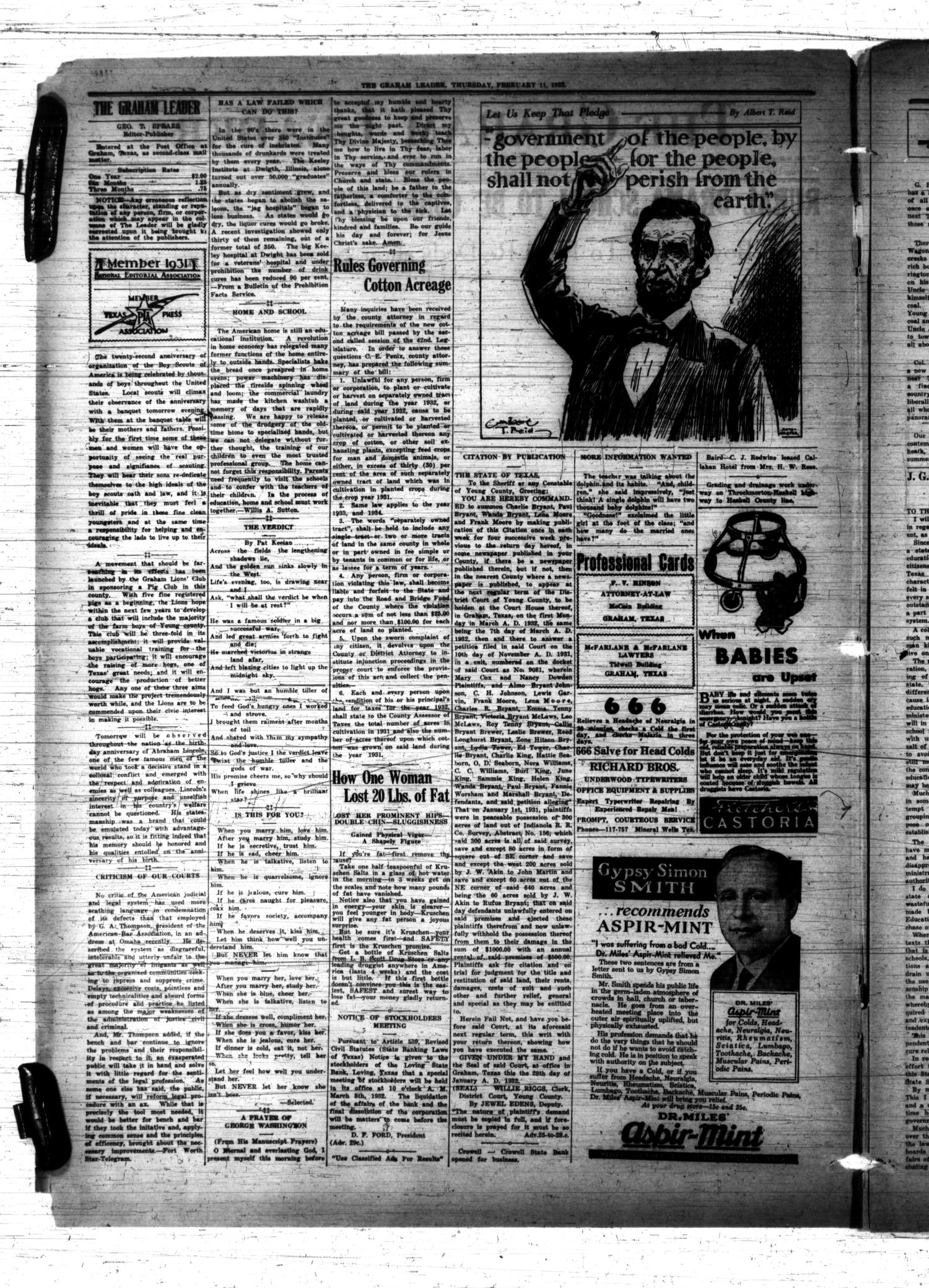 The Graham Leader (Graham, Tex.), Vol. 56, No. 26, Ed. 1 Thursday, February 11, 1932
                                                
                                                    [Sequence #]: 2 of 10
                                                