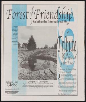 Primary view of object titled '[Clipping: Forrest of Friendship, Saluting the International 99s]'.
