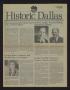 Thumbnail image of item number 1 in: 'Historic Dallas, Volume 9, Number 1, January-February 1986'.