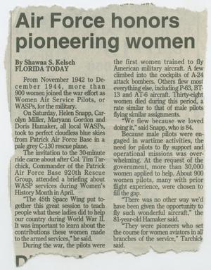[Clipping: Air Force honors pioneering women]