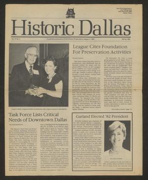 Primary view of object titled 'Historic Dallas, Volume 3, Number 2, Spring 1982'.