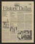 Primary view of Historic Dallas, Volume 12, Number 1, February-March 1988