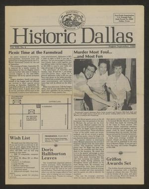 Primary view of object titled 'Historic Dallas, Volume 13, Number 4, August-September 1989'.