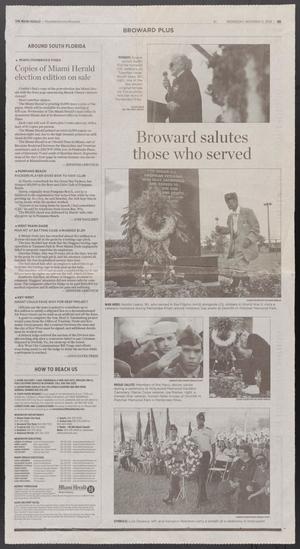 Primary view of object titled '[Clipping: Broward salutes those who served]'.