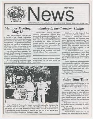 Historic Preservation League News, May 1992