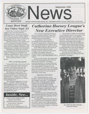 Historic Preservation League News, September 1993