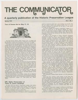 The Communicator, Volume 1, Number 1, Spring 1975