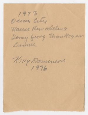 Primary view of object titled '[Small Note with Dates]'.