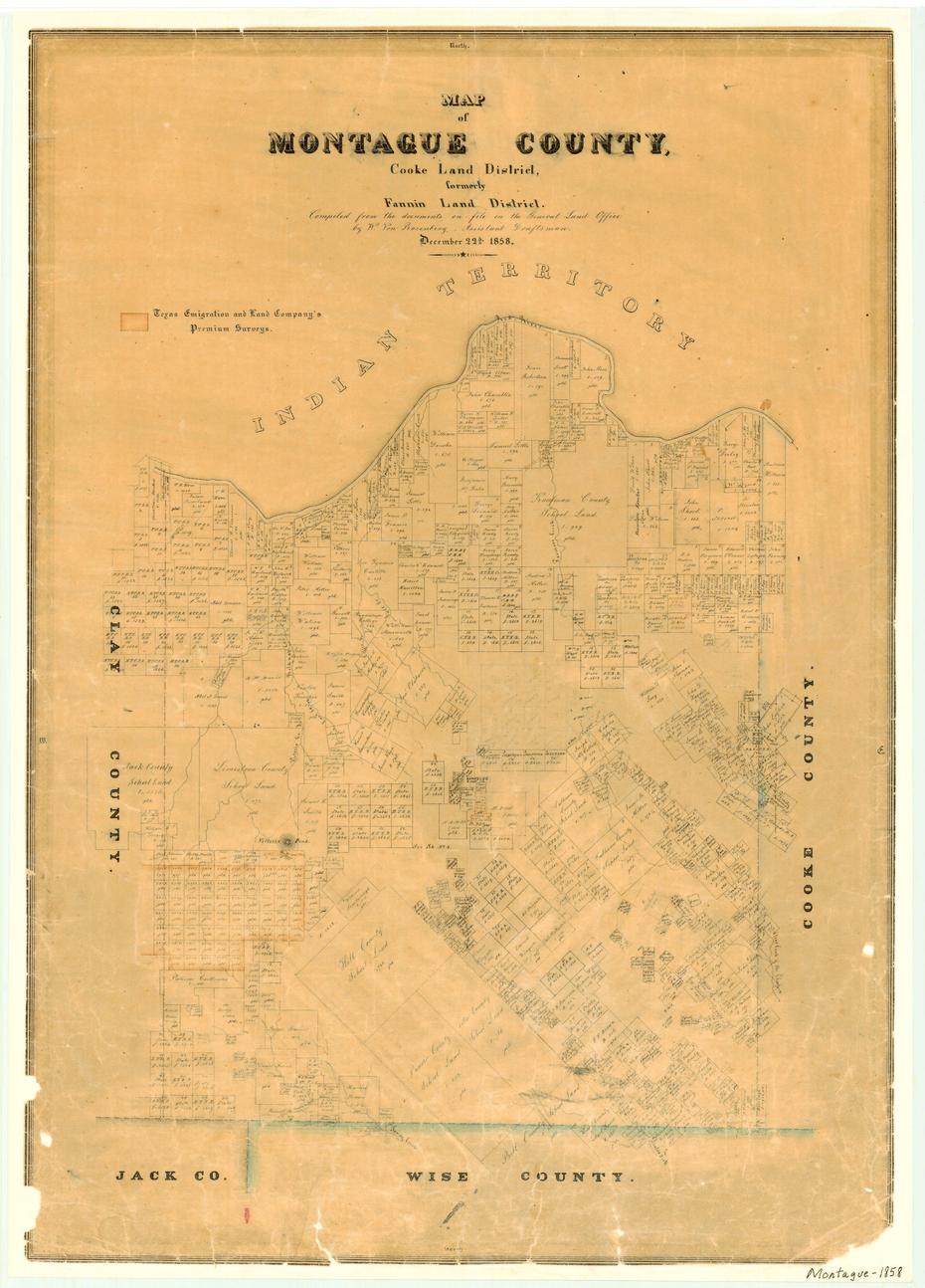 1856 TEXAS MAP TX Mineola Mont Belvieu Montague Forestburg Monte Alto Moody HUGE 