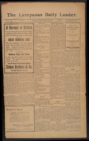The Lampasas Daily Leader. (Lampasas, Tex.), Vol. 9, No. 3409, Ed. 1 Thursday, November 28, 1912