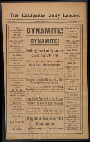 The Lampasas Daily Leader. (Lampasas, Tex.), Vol. 9, No. 3374, Ed. 1 Friday, October 18, 1912