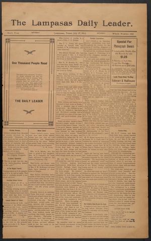 The Lampasas Daily Leader. (Lampasas, Tex.), Vol. 9, No. 3303, Ed. 1 Saturday, July 27, 1912