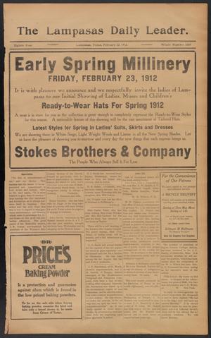The Lampasas Daily Leader. (Lampasas, Tex.), Vol. 8, No. 3169, Ed. 1 Thursday, February 22, 1912