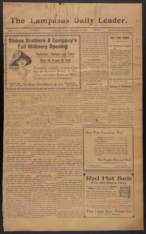 The Lampasas Daily Leader. (Lampasas, Tex.), Vol. 9, No. 3345, Ed. 1 Saturday, September 14, 1912