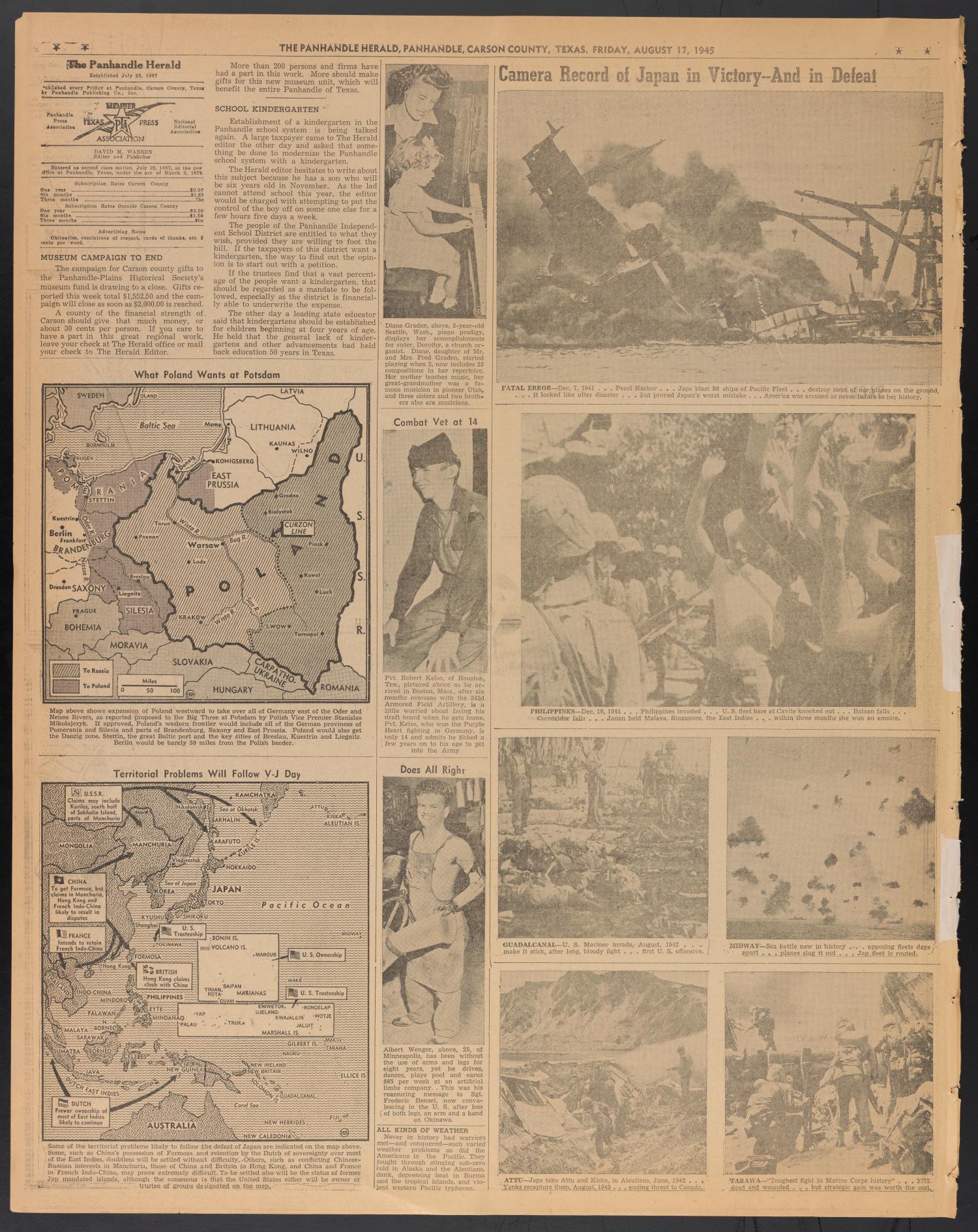 The Panhandle Herald (Panhandle, Tex.), Vol. 59, No. 4, Ed. 1 Friday, August 17, 1945
                                                
                                                    [Sequence #]: 4 of 8
                                                