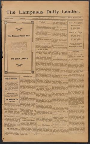 The Lampasas Daily Leader. (Lampasas, Tex.), Vol. 8, No. 3162, Ed. 1 Wednesday, February 14, 1912