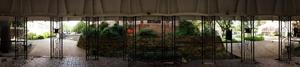 Primary view of object titled 'Panoramic image of O'Neil Ford Gazebo on UNT Campus.'.