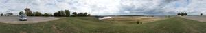 Panoramic image of the spillway area for Lake Texoma near Denison, Texas.