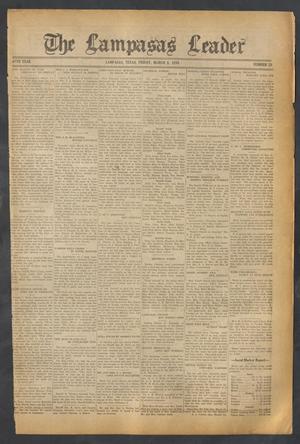 Primary view of object titled 'The Lampasas Leader (Lampasas, Tex.), Vol. 47, No. 21, Ed. 1 Friday, March 8, 1935'.