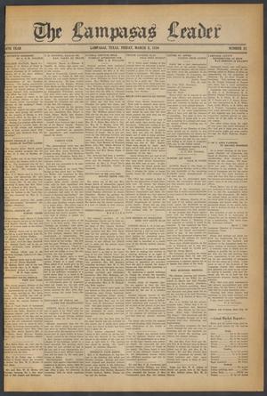 Primary view of object titled 'The Lampasas Leader (Lampasas, Tex.), Vol. [46], No. 21, Ed. 1 Friday, March 9, 1934'.
