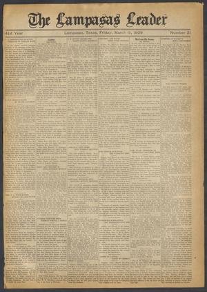 Primary view of object titled 'The Lampasas Leader (Lampasas, Tex.), Vol. 41, No. 21, Ed. 1 Friday, March 15, 1929'.