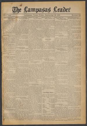 Primary view of object titled 'The Lampasas Leader (Lampasas, Tex.), Vol. [43], No. 48, Ed. 1 Friday, September 18, 1931'.