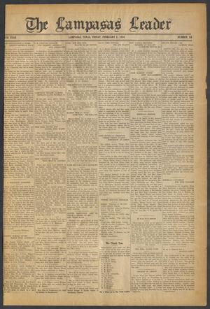 Primary view of object titled 'The Lampasas Leader (Lampasas, Tex.), Vol. [46], No. 16, Ed. 1 Friday, February 2, 1934'.