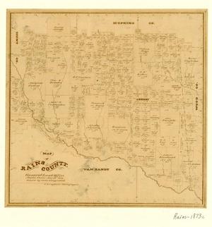 Primary view of object titled 'Map of Rains County'.