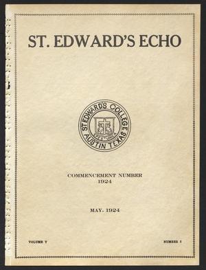 Primary view of object titled 'St. Edward's Echo (Austin, Tex.), Vol. 5, No. 8, Ed. 1, May 1924'.