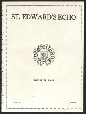 Primary view of object titled 'St. Edward's Echo (Austin, Tex.), Vol. 6, No. 2, Ed. 1, November 1924'.