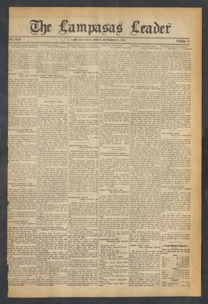 Primary view of object titled 'The Lampasas Leader (Lampasas, Tex.), Vol. [46], No. 49, Ed. 1 Friday, September 21, 1934'.