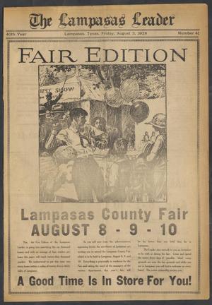 The Lampasas Leader (Lampasas, Tex.), Vol. 40, No. 41, Ed. 1 Friday, August 3, 1928
