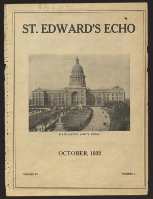 Primary view of object titled 'St. Edward's Echo (Austin, Tex.), Vol. 4, No. 1, Ed. 1, October 1922'.