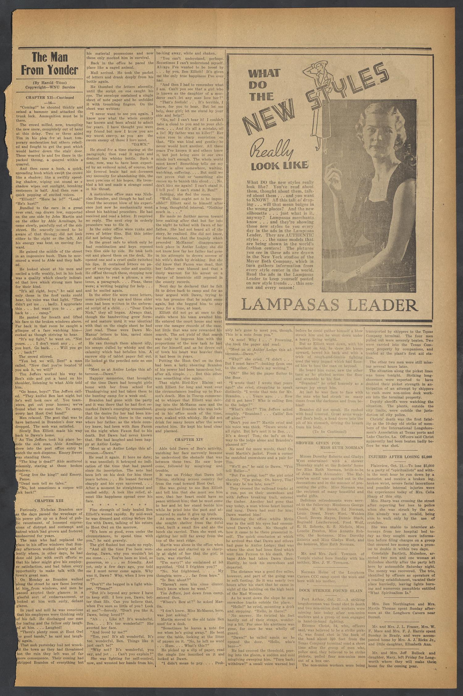 The Lampasas Leader (Lampasas, Tex.), Vol. 47, No. 2, Ed. 1 Friday, October 25, 1935
                                                
                                                    [Sequence #]: 3 of 6
                                                