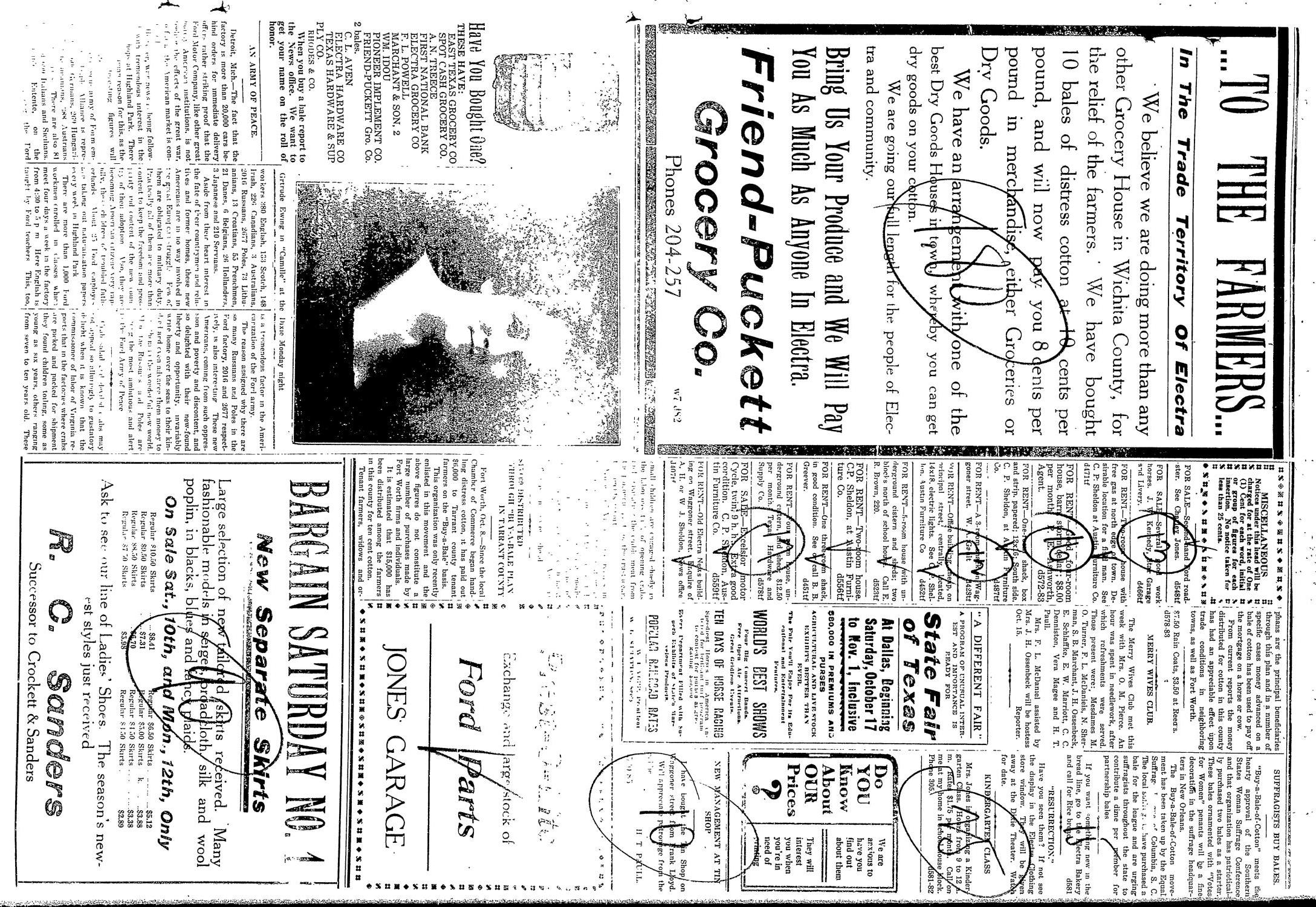 The Electra Daily News (Electra, Tex.), Vol. 2, No. 581, Ed. 1 Friday, October 9, 1914
                                                
                                                    [Sequence #]: 5 of 6
                                                