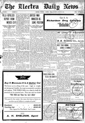 The Electra Daily News (Electra, Tex.), Vol. 2, No. 412, Ed. 1 Thursday, March 26, 1914