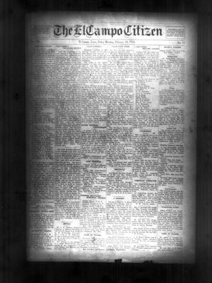 Primary view of object titled 'The El Campo Citizen (El Campo, Tex.), Vol. 19, No. 51, Ed. 1 Friday, February 20, 1920'.