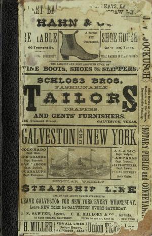 Primary view of object titled 'Morrison & Fourmy's General Directory of the City of Galveston: 1884-1885'.