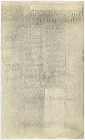 Primary view of object titled '[Clipping photocopy: Sweetwater Student Activities and Avenger Field Naming]'.