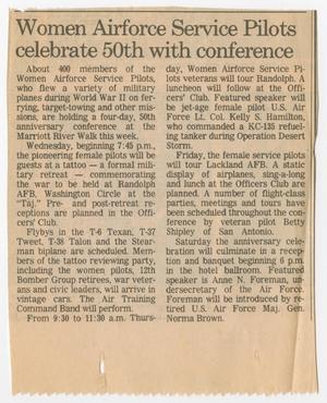 [Clipping: Women Airforce Service Pilots celebrate 50th with conference]
