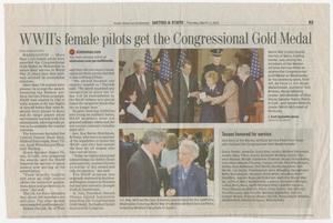 [Clipping: WWII's female pilots get the Congressional Gold Medal]