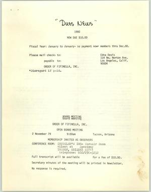 Primary view of object titled '[Newsletter: Dues News, 1980]'.