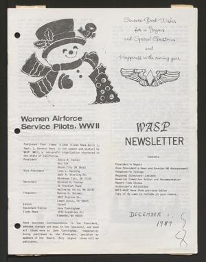 Primary view of object titled 'WASP Newsletter, December 1, 1987'.