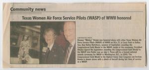 Primary view of object titled '[Clipping: Texas Women Air Force Service Pilots (WASP) of WWII honored]'.